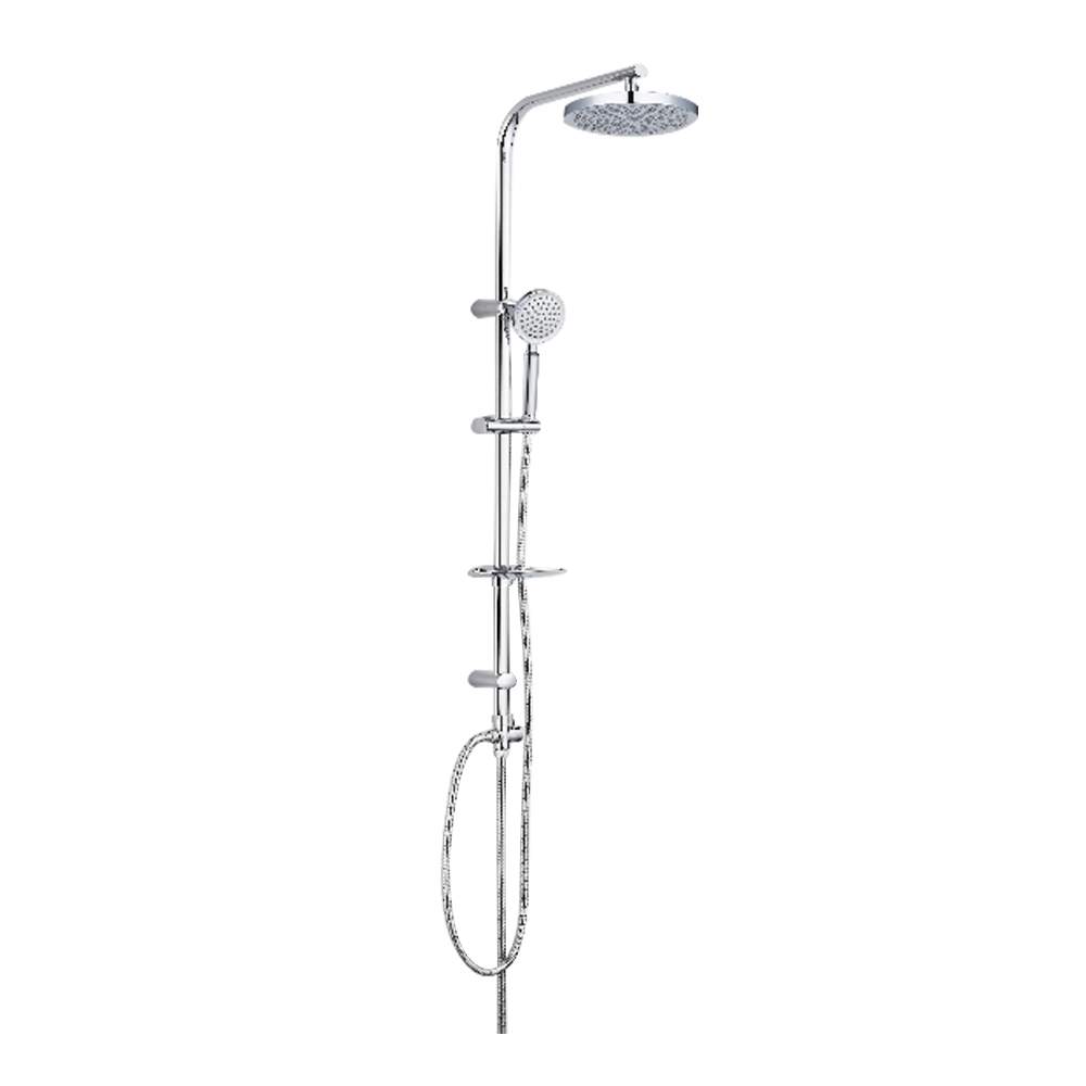 Modern stainless steel round pipe rod shower set