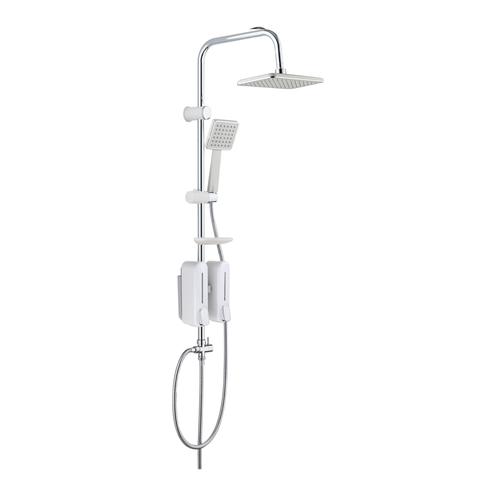 Adjustable slide rod aluminized shower set