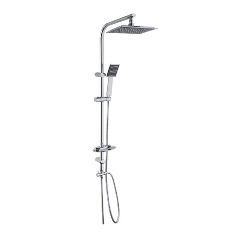 Single function square slide rod shower set