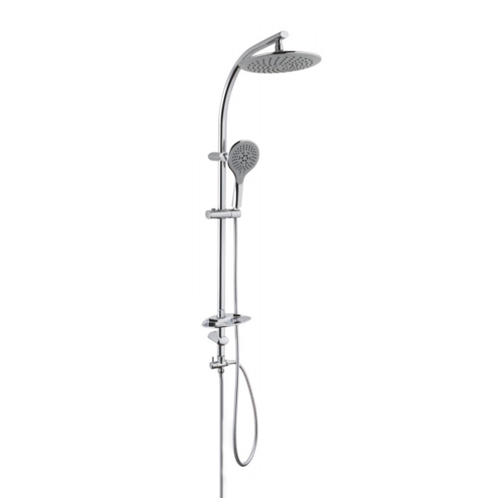Stainless steel slide rod round shower set