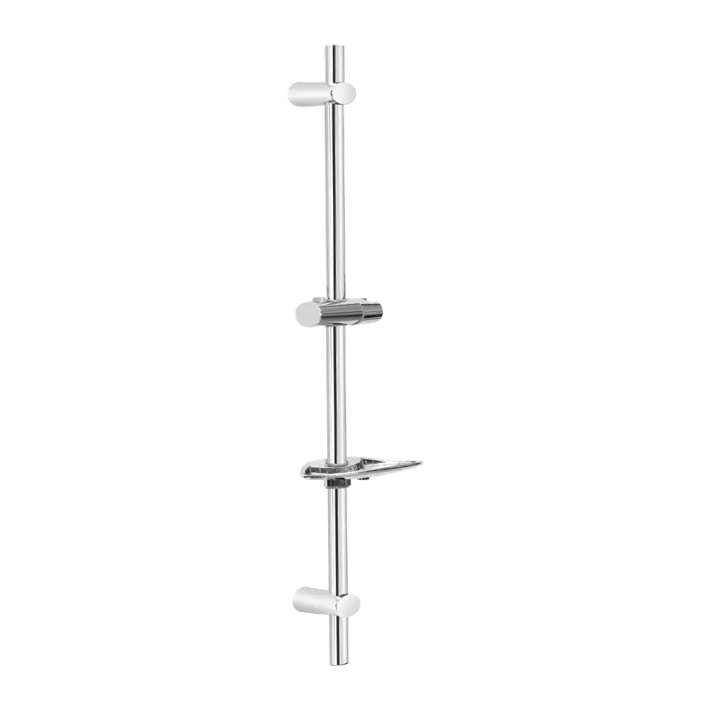 Satin Nickel Shower Wall Rail Slide Bar with Soap Dish