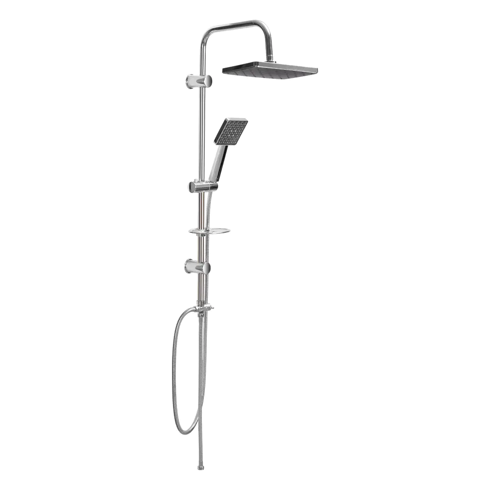 Chrome Shower Set Complete Handset and Stainless steel diverter