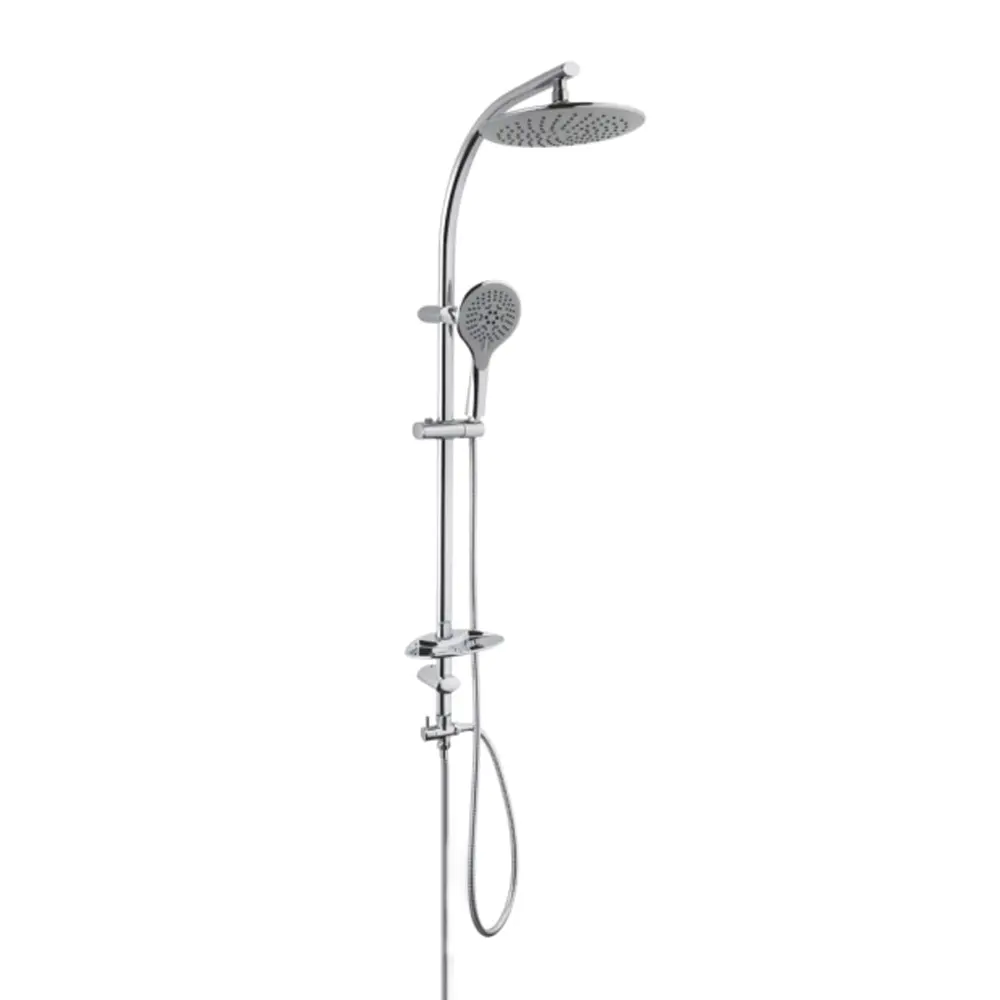 Stainless steel slide rod round shower set