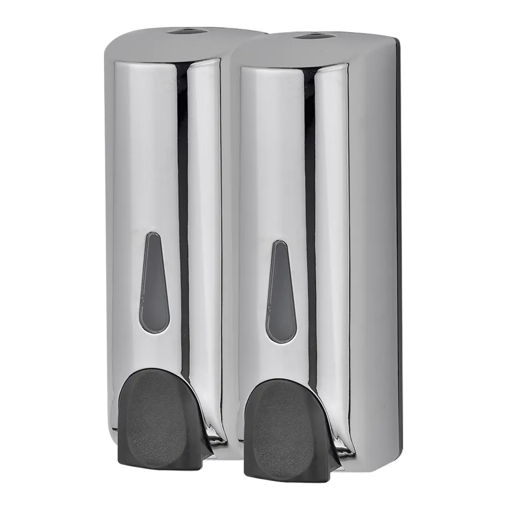 Wall Mounted ABS Plastic double round Manual hand liquid soap dispenser